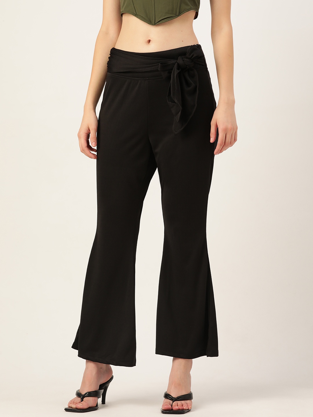 

DressBerry Women Black Solid Bootcut Trousers
