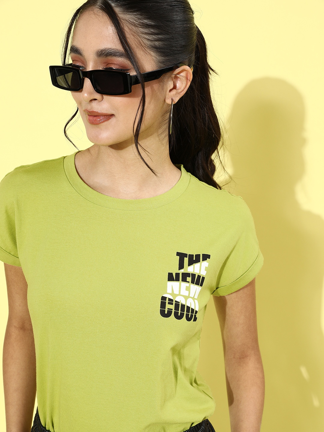 

DressBerry Women Gorgeous Green Typography Talking Tee