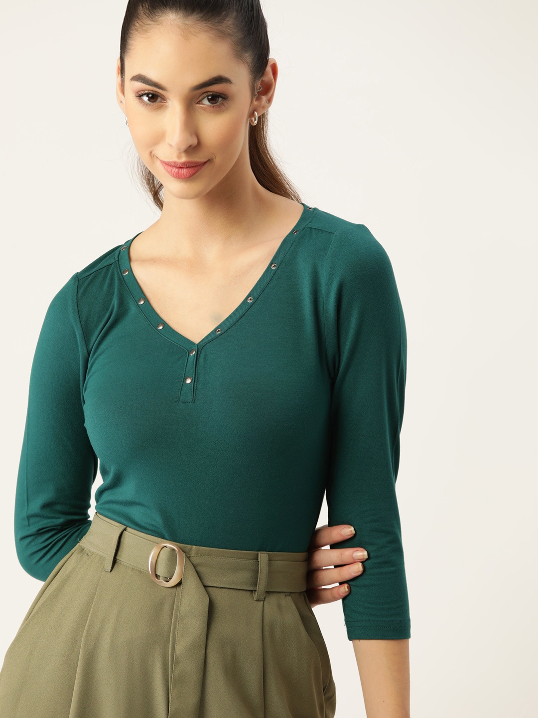 

DressBerry Women Green Top