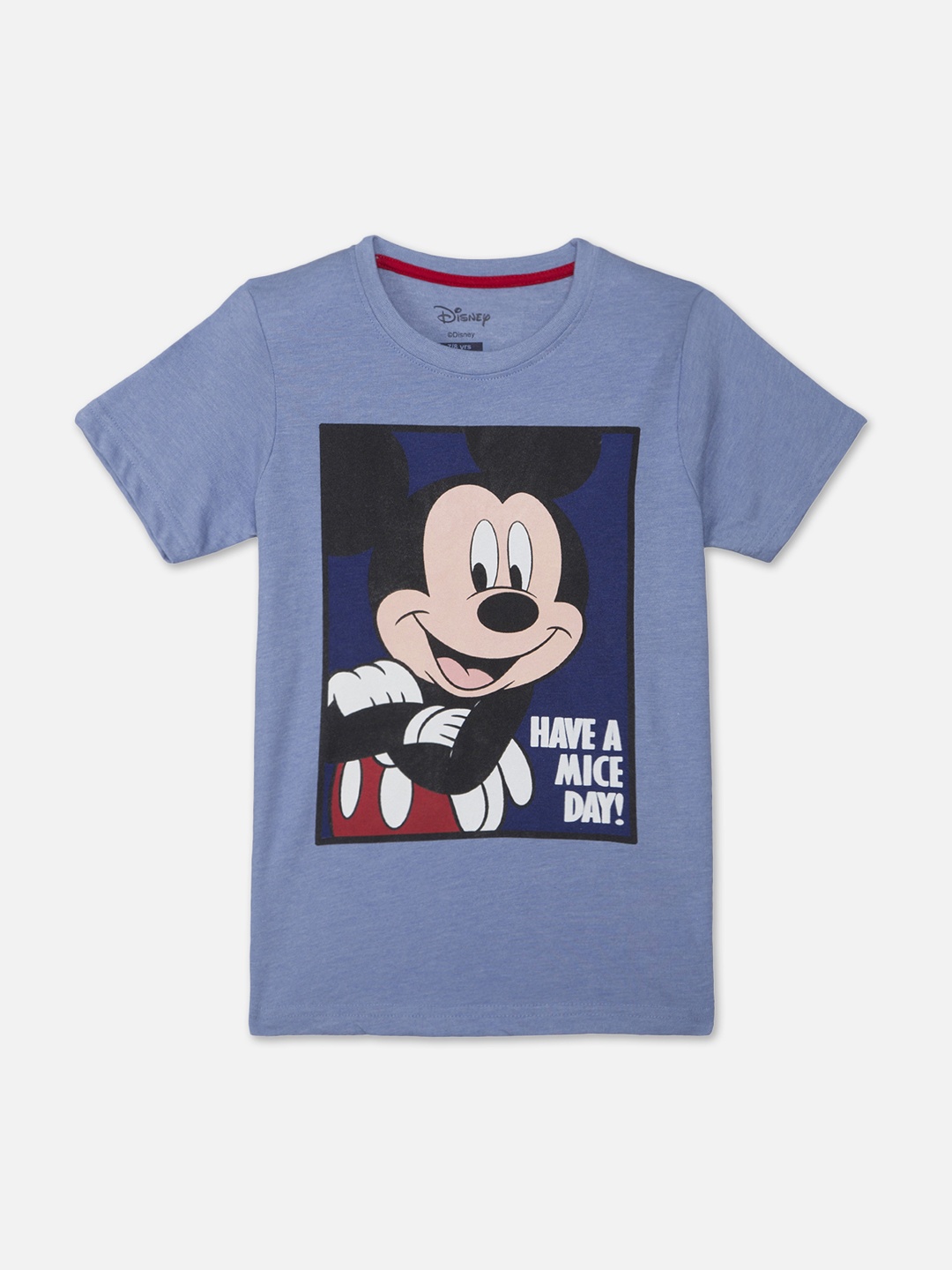 

Kids Ville Mickey & Friends Featured Boys Blue & White Printed Round Neck T-shirt