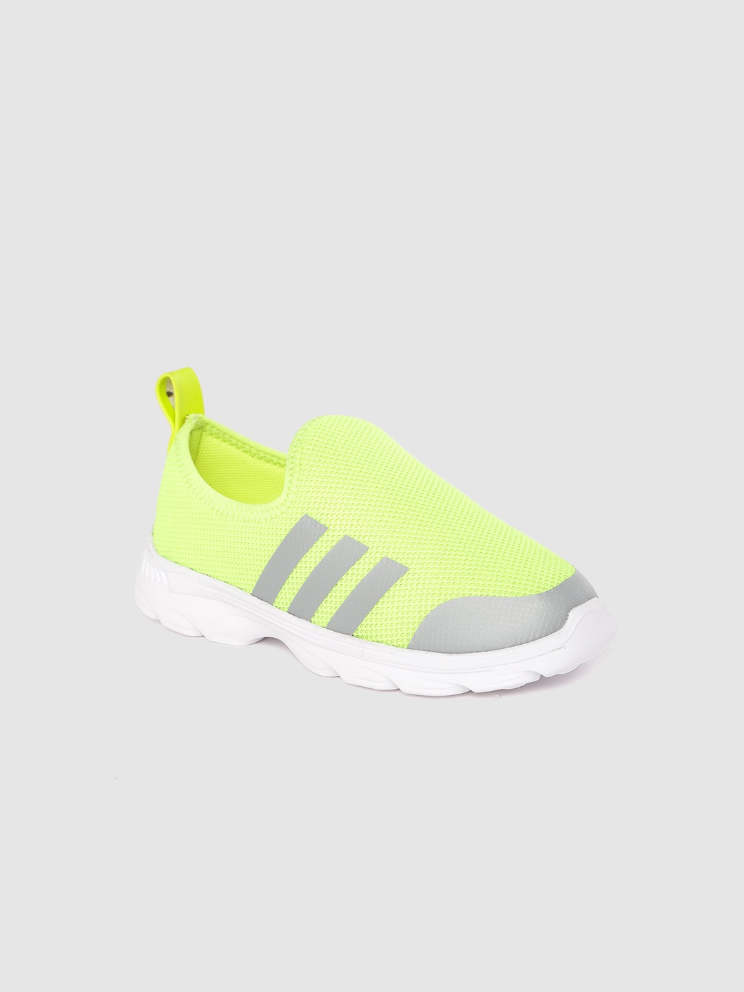 

YK Boys Fluorescent Green & Charcoal Grey Woven Design Slip-On Sneakers