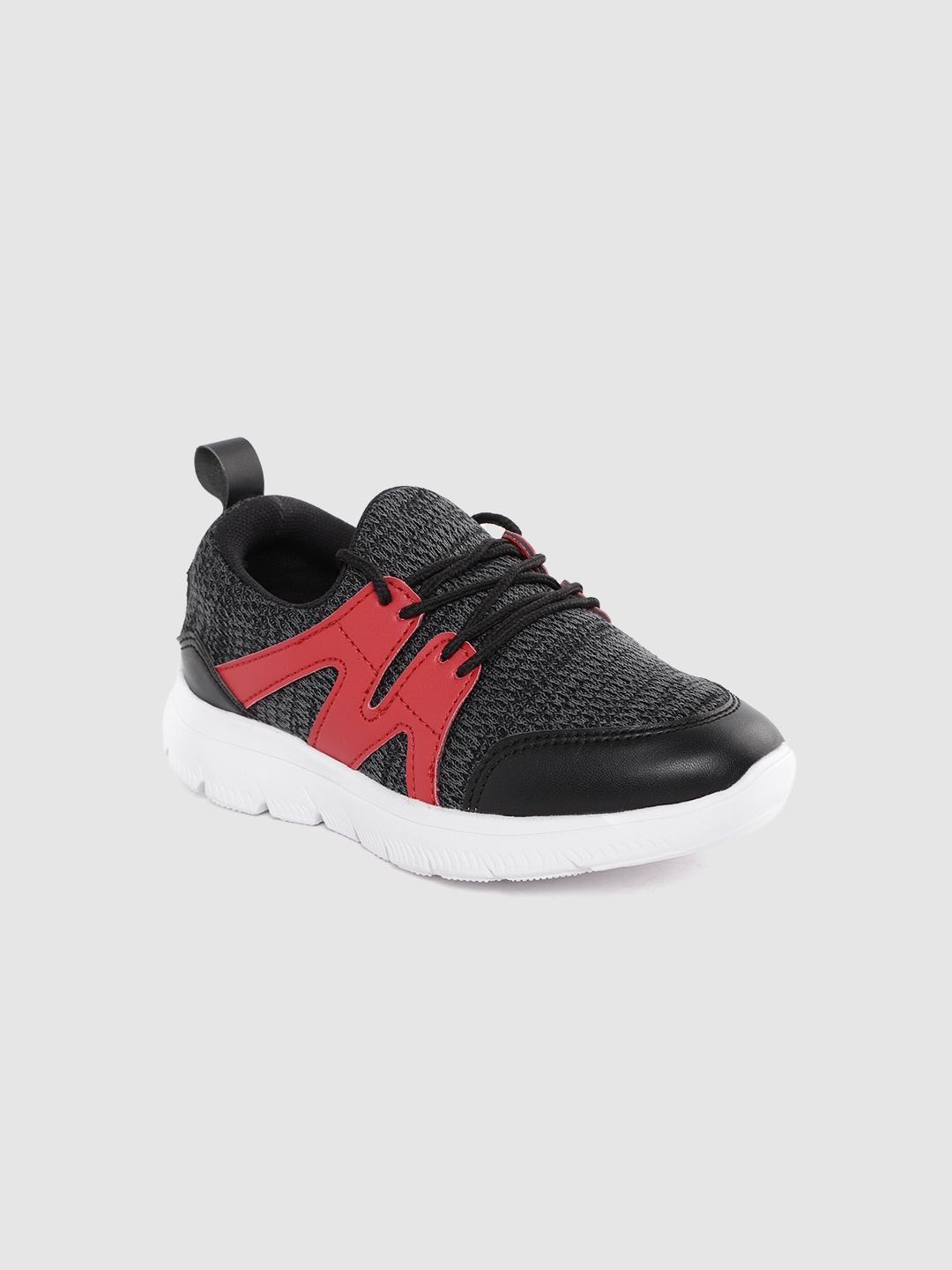 

YK Boys Charcoal Grey & Red Colourblocked Sneakers