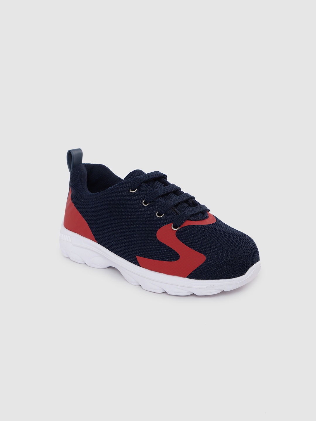 

YK Boys Navy Blue & Red Colourblocked Knitted Sneakers