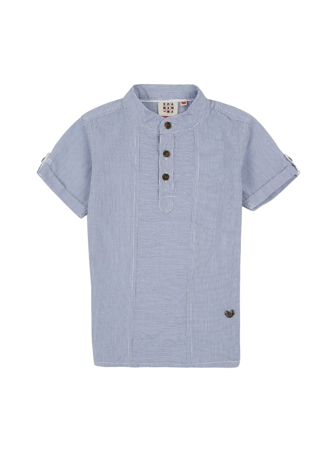 

Ed-a-Mamma Boys Blue Striped Cotton Casual Sustainable Shirt
