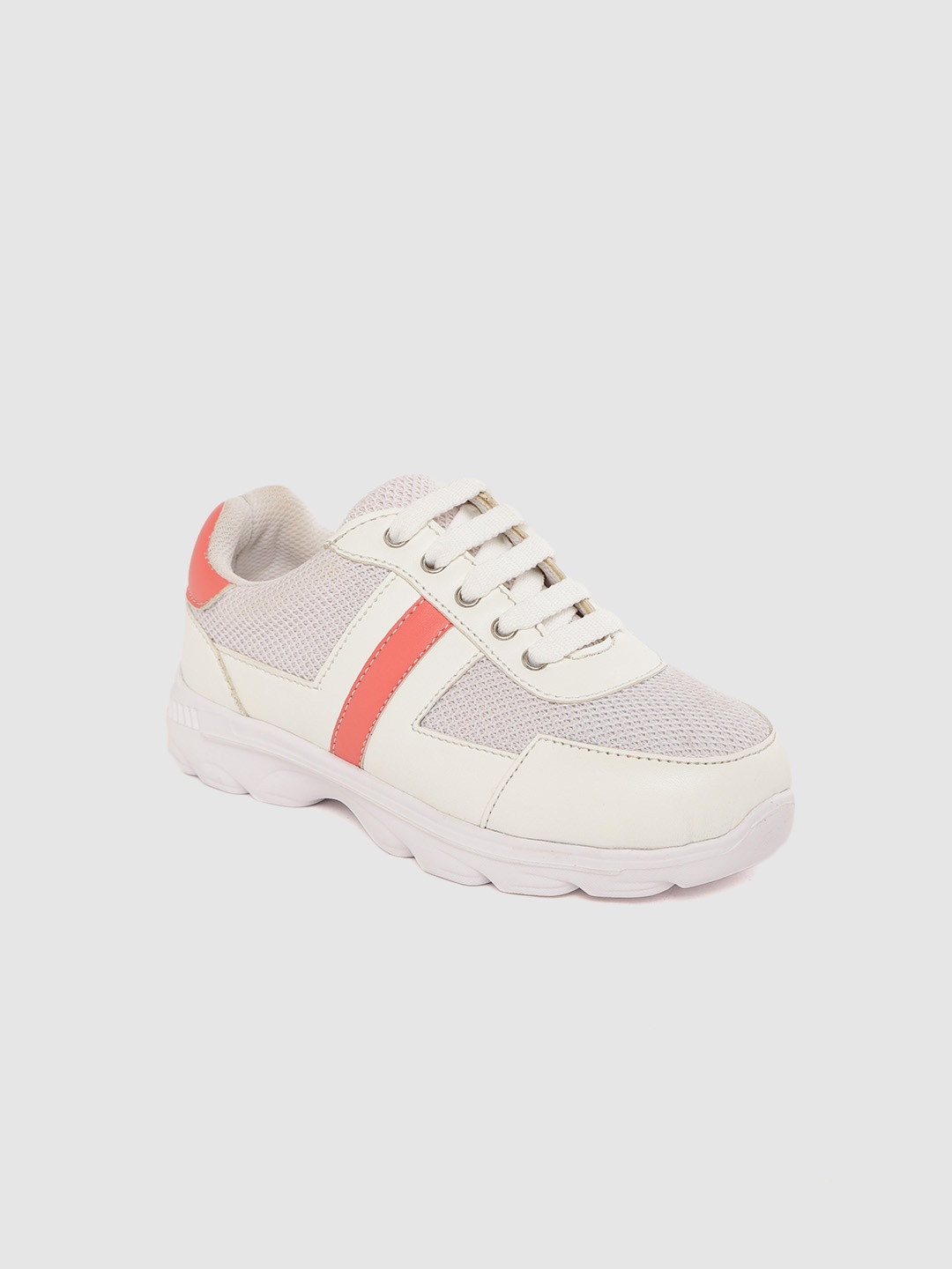 

YK Girls Off White Woven Design Sneakers