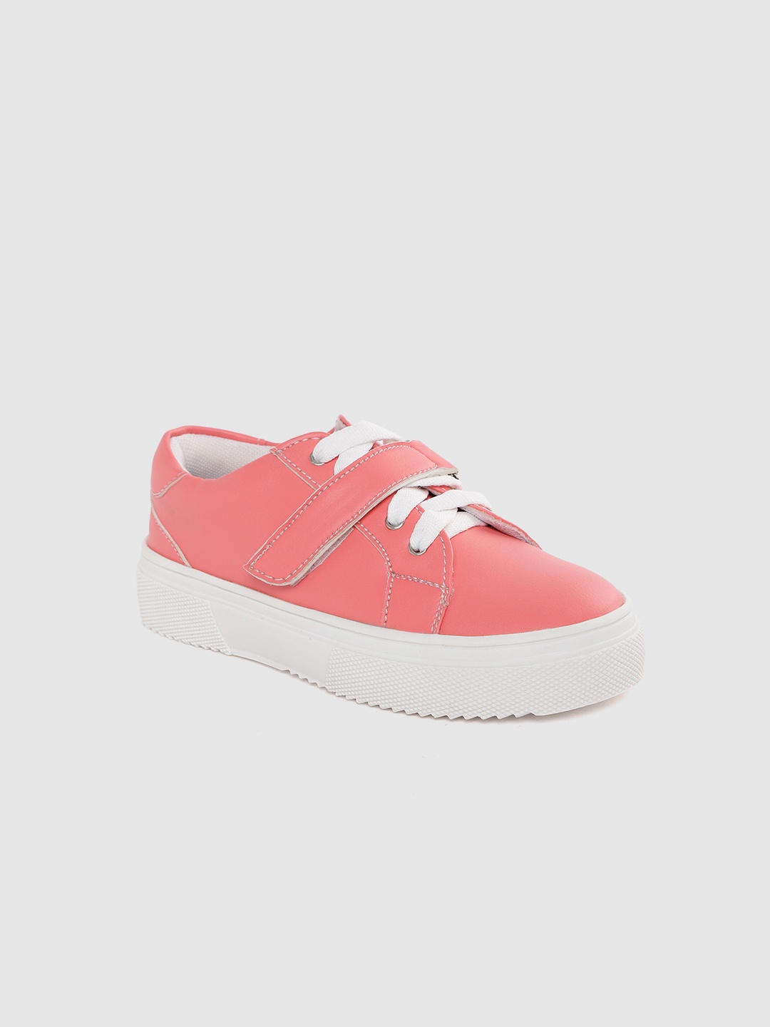 

YK Girls Coral Pink Solid Sneakers