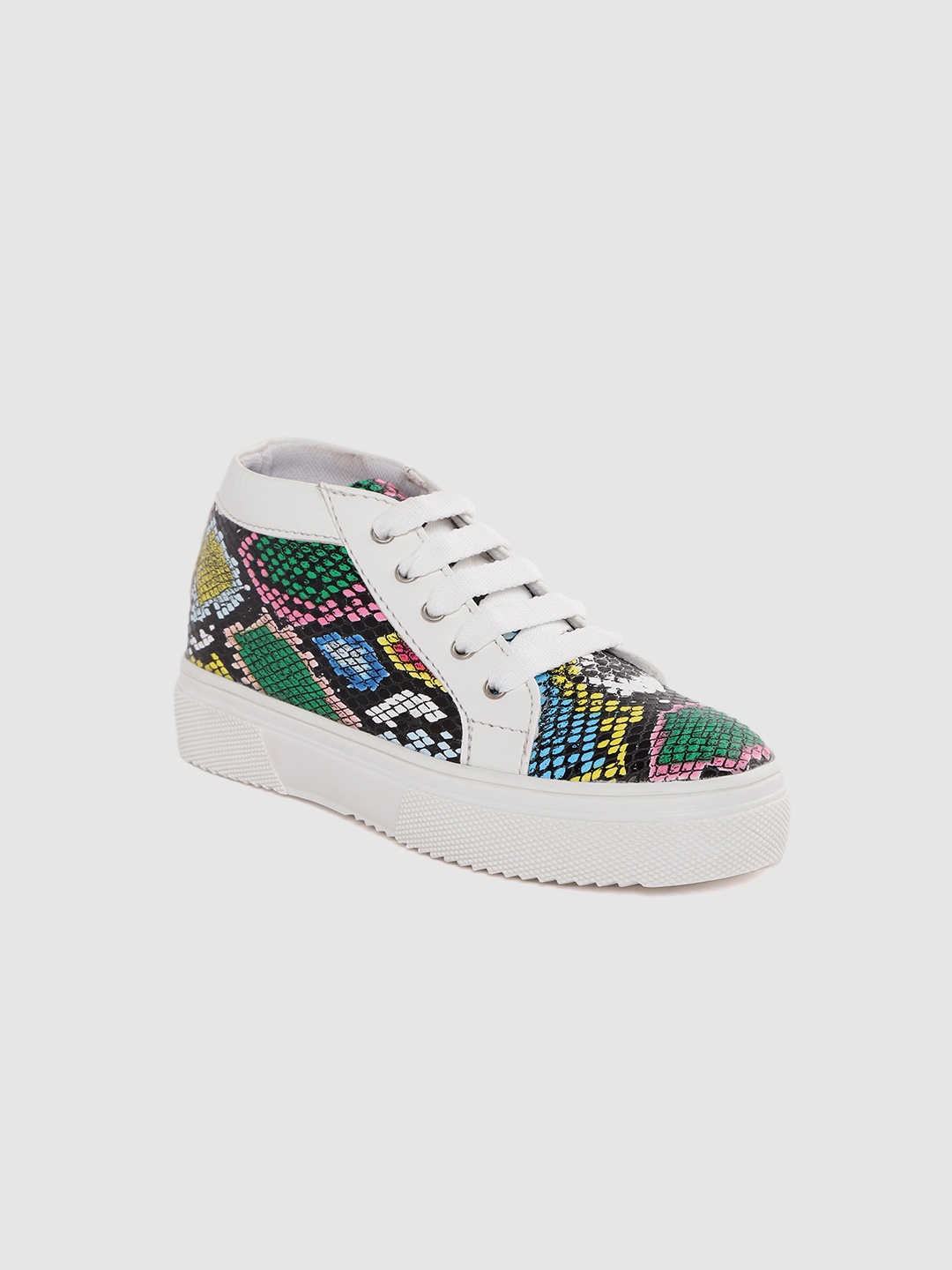 

YK Girls Multicoloured Snakeskin Textured Mid-Top Flatforms, Multi