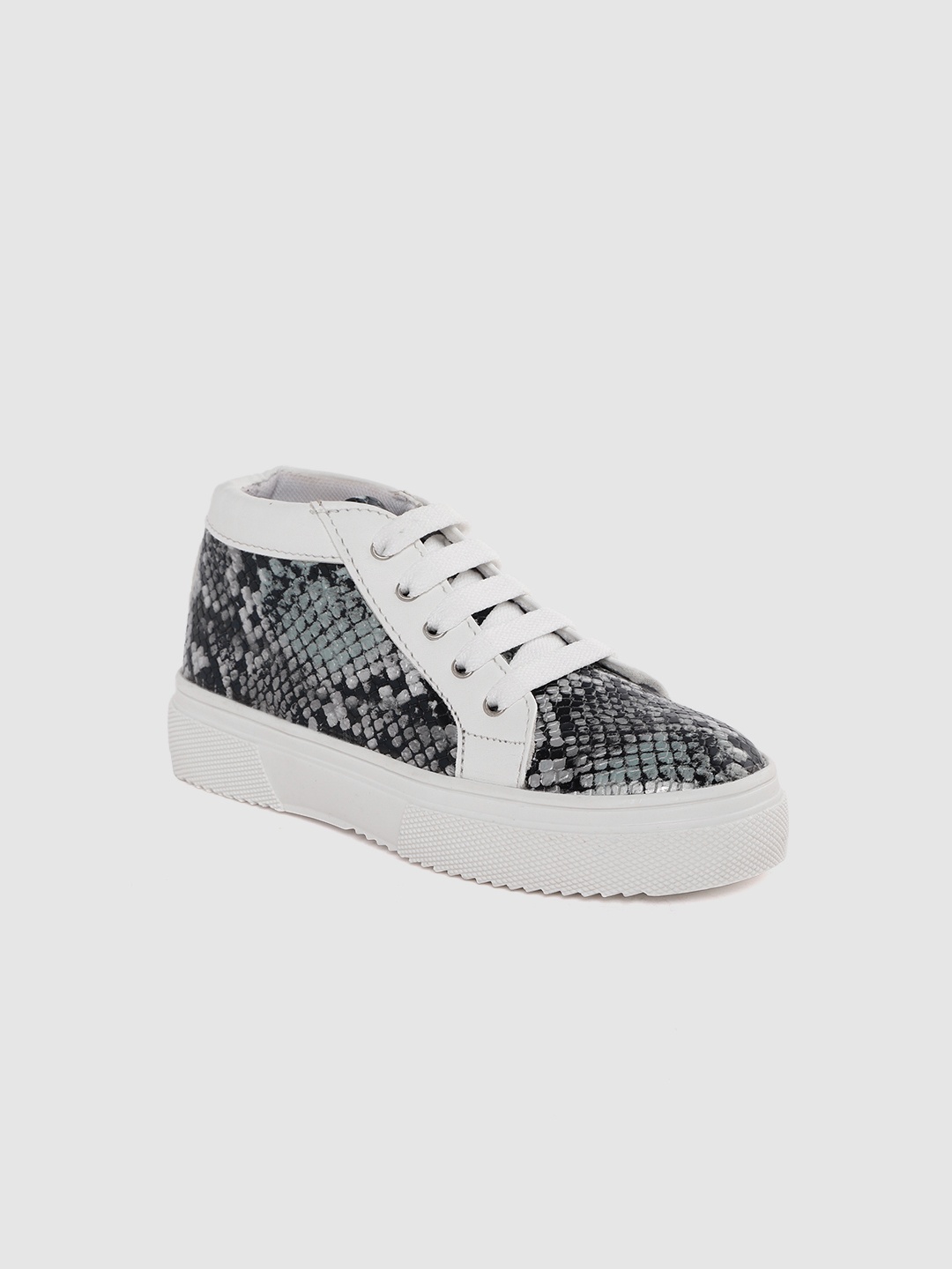 

YK Girls Grey & Black Snakeskin Textured Mid-Top Flatforms