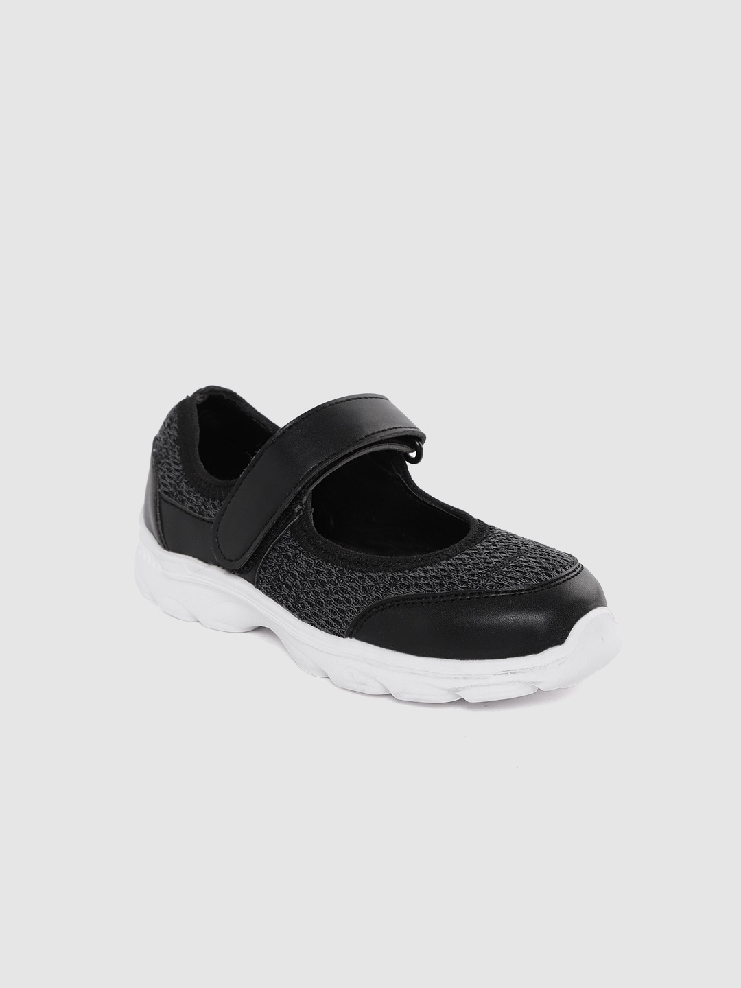 

YK Girls Black & Charcoal Grey Woven Design Sneakers