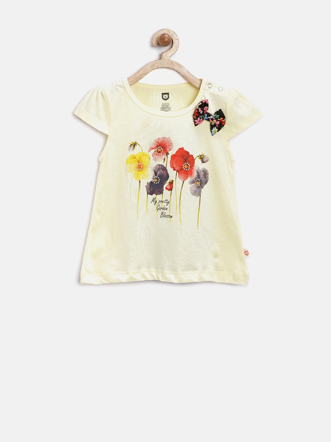 

Baby League Girls Light Yellow Flower Print Top