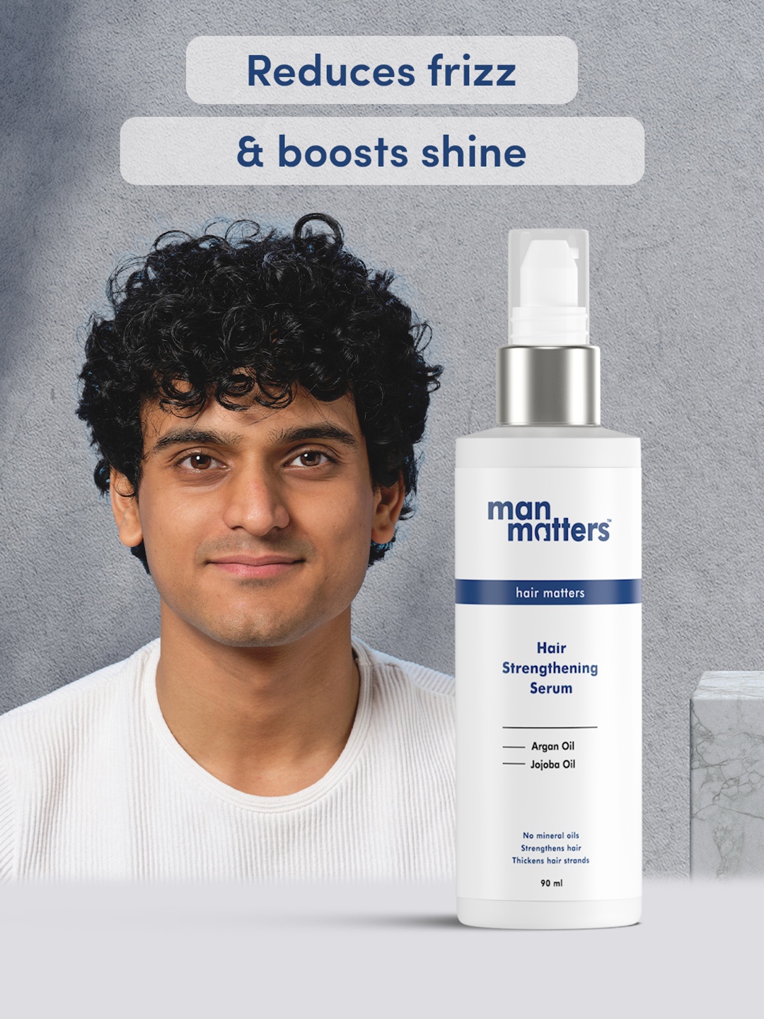

Man Matters Hair Strengthening Serum with Argan and Jojoba Oil 90 ml, Blue