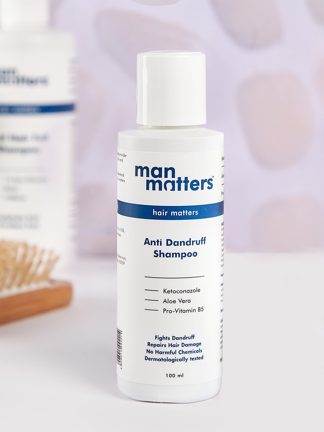 

Man Matters Anti Dandruff Shampoo 100ml For 3X Faster Reduction in Flaking & Dry Scalp, Blue