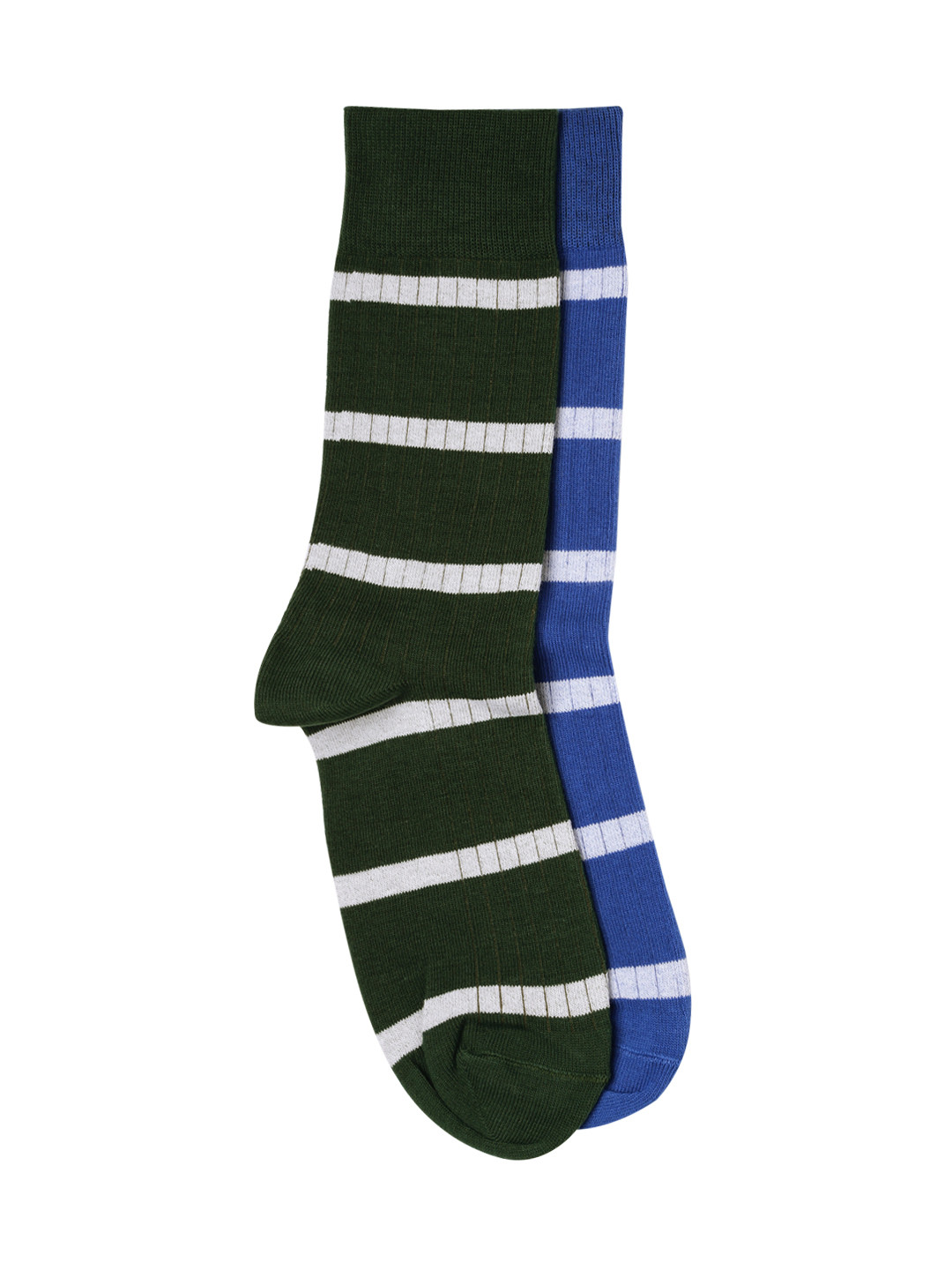 

Roadster Men Set of 2 Striped Above Ankle-Length Socks, Green