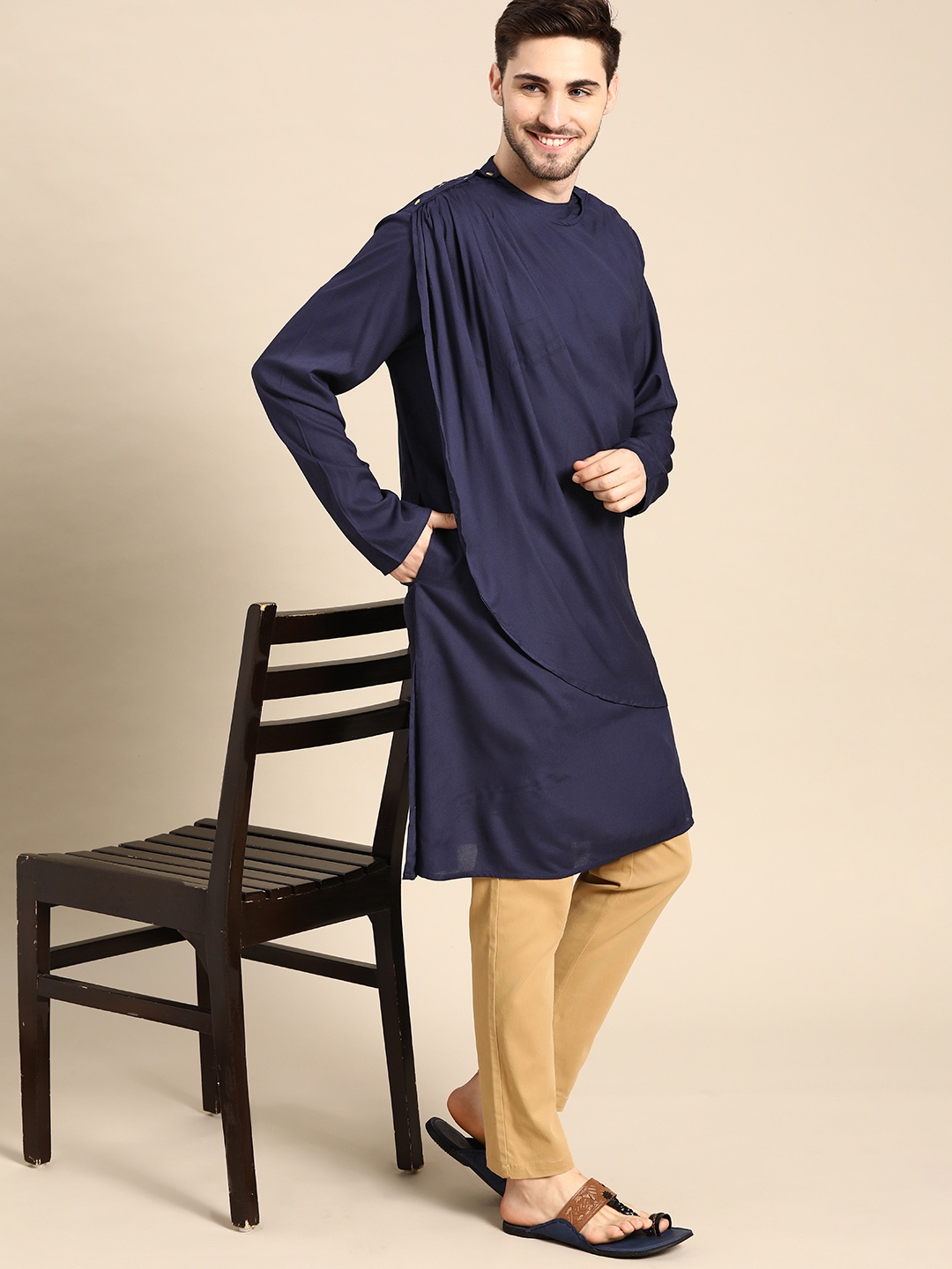 

Anouk Men Navy Blue Kurta