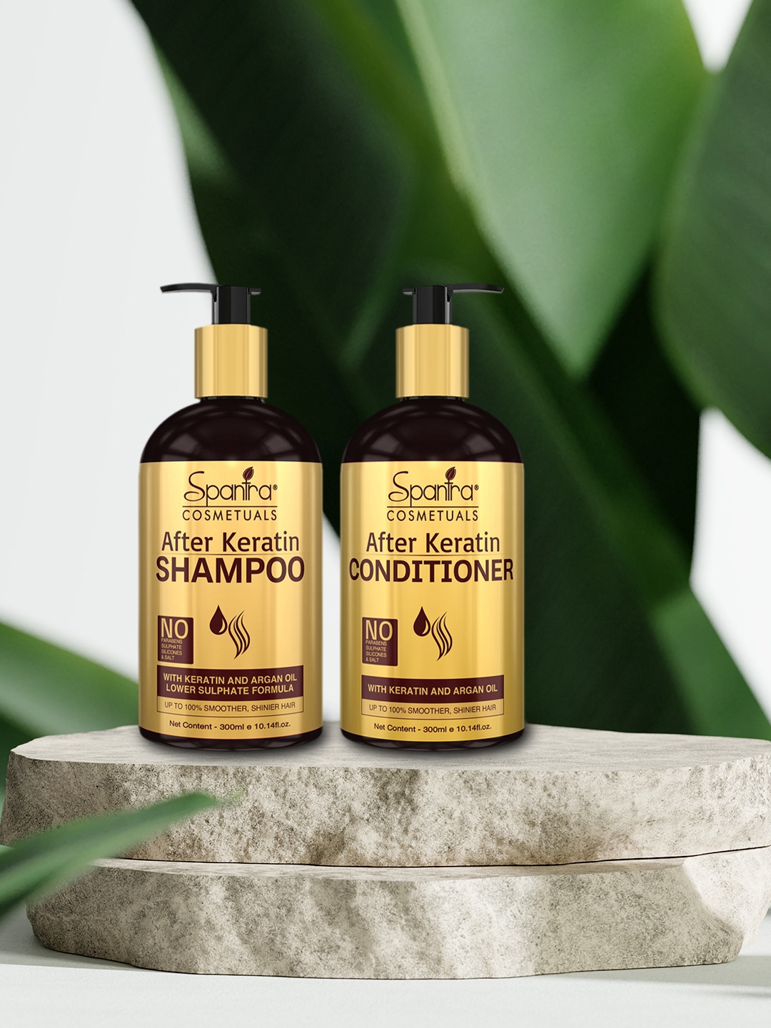 

Spantra Unisex After Keratin Shampoo & Conditioner 300 ml, Brown