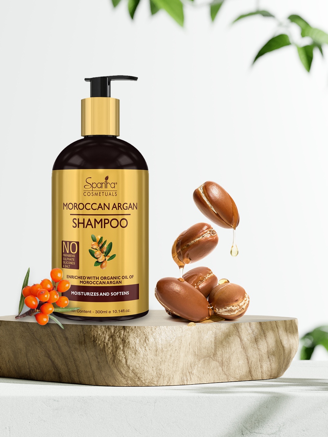 

Spantra Unisex Moroccan Argan Shampoo 300 ml, Gold