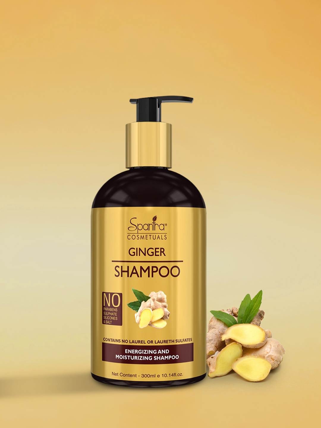 

Spantra Unisex Ginger Shampoo 300 ml, Gold