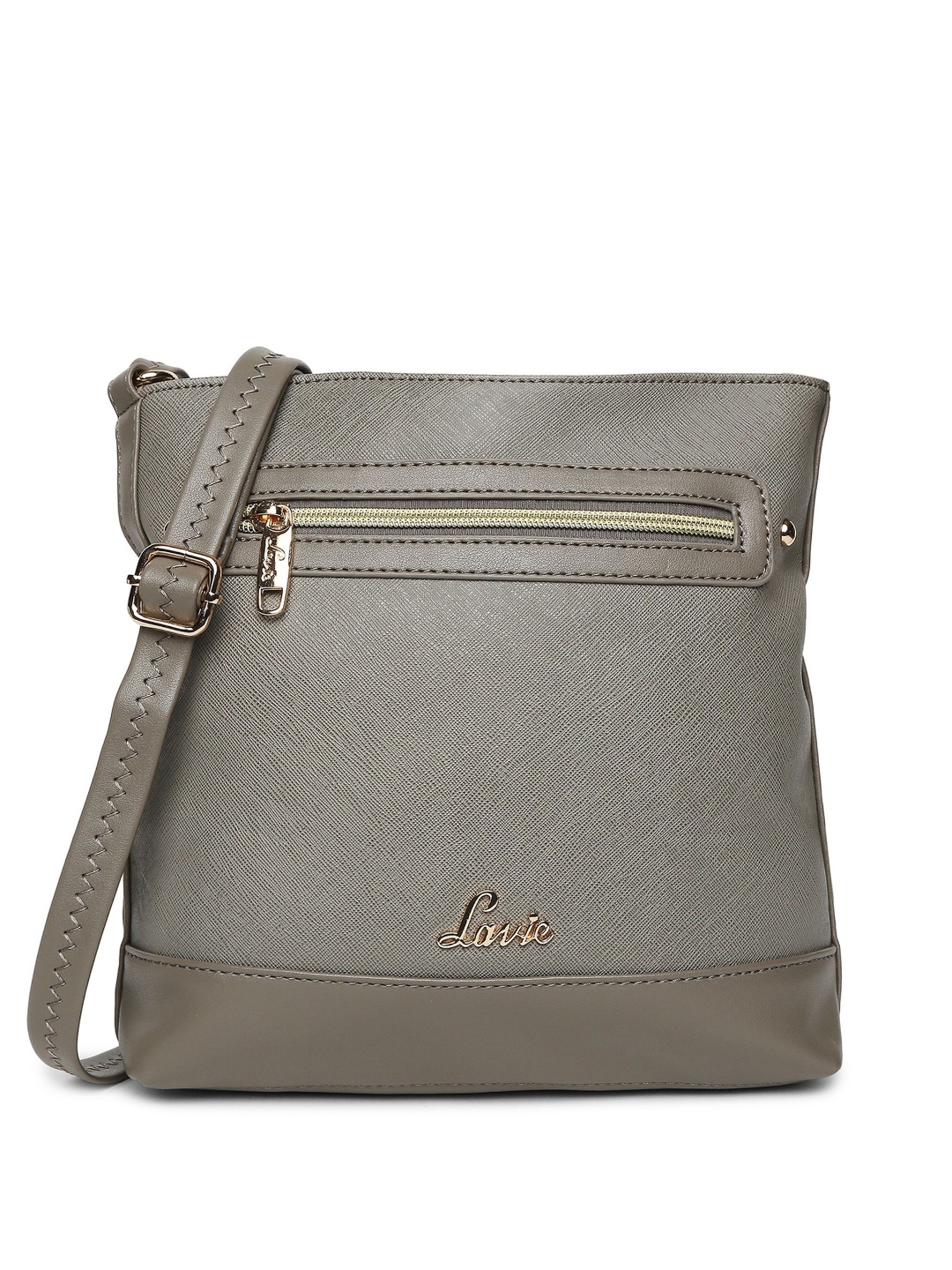 

Lavie Grey Saffiano Textured Structured Sling Bag