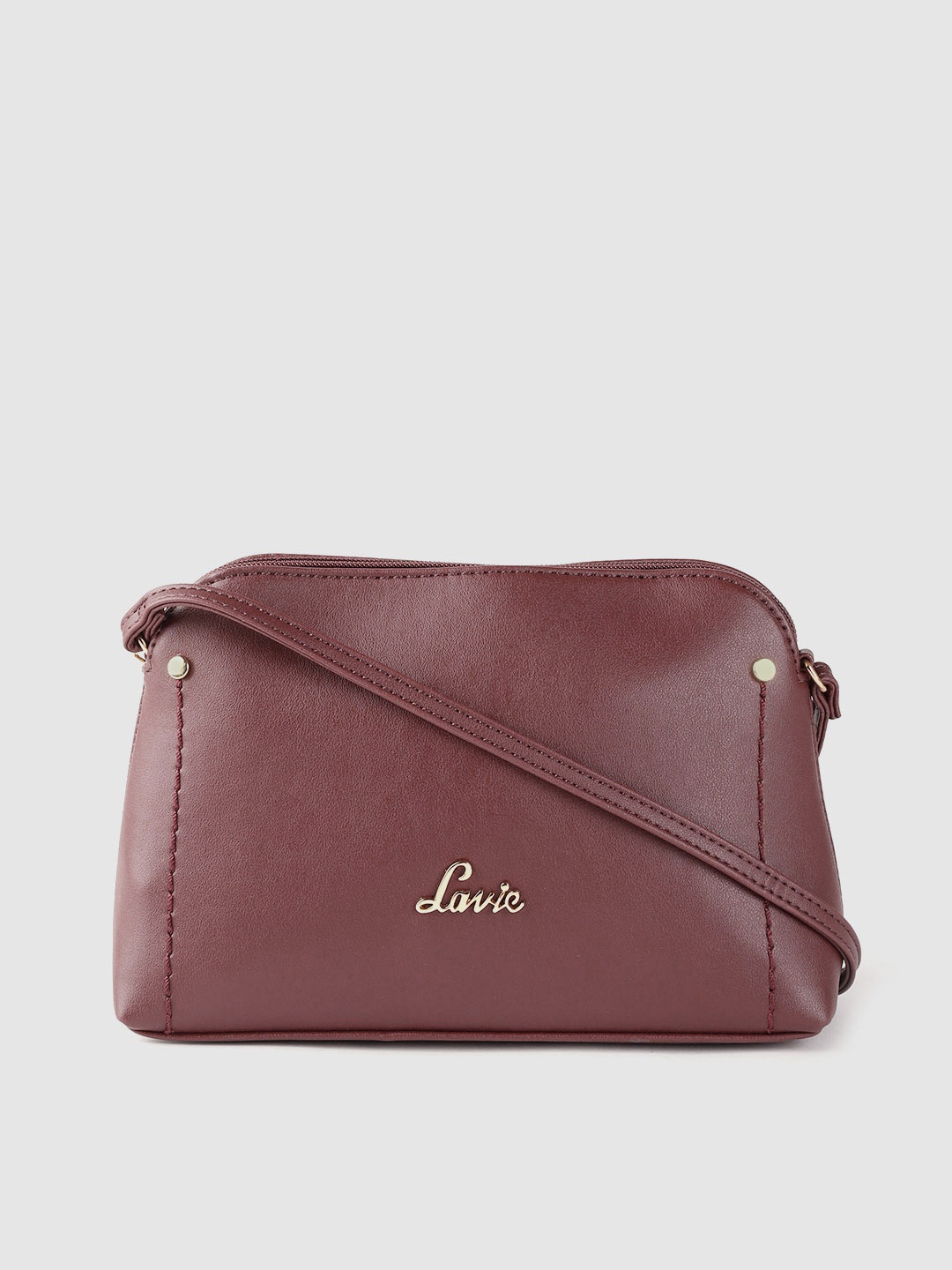 

Lavie Dyna Burgundy Solid Structured Sling Bag