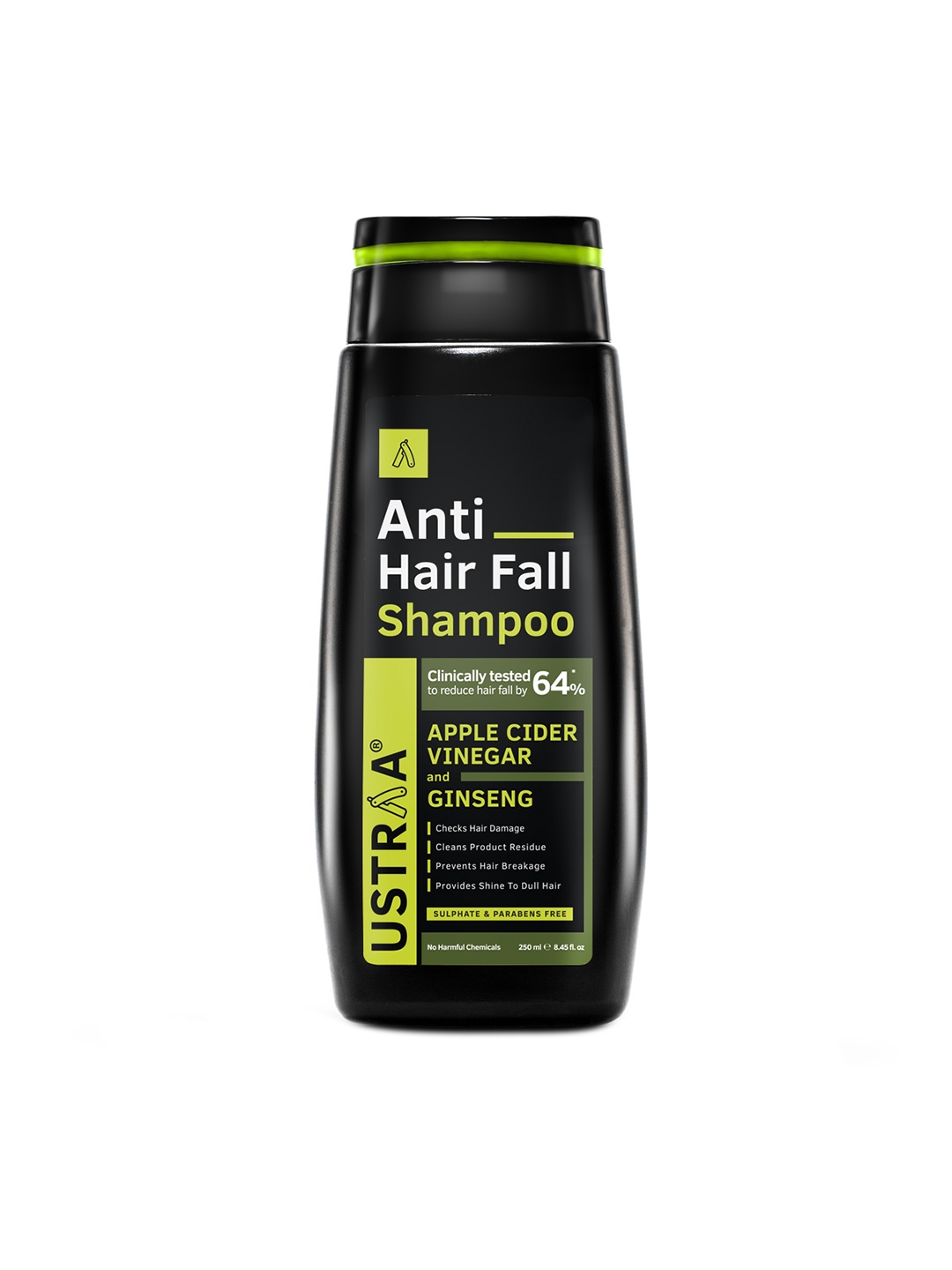 

Ustraa Anti Hair Fall Shampoo with Apple Cider Vinegar - 250 ml, Black