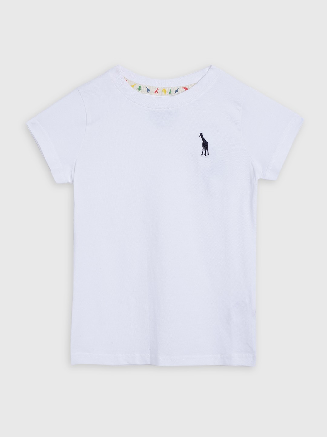 

Blue Giraffe Boys White Solid Cotton V-Neck T-shirt