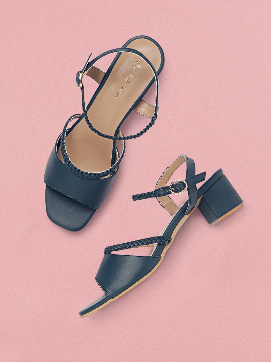 

Mast & Harbour Teal Green Solid Block Heels
