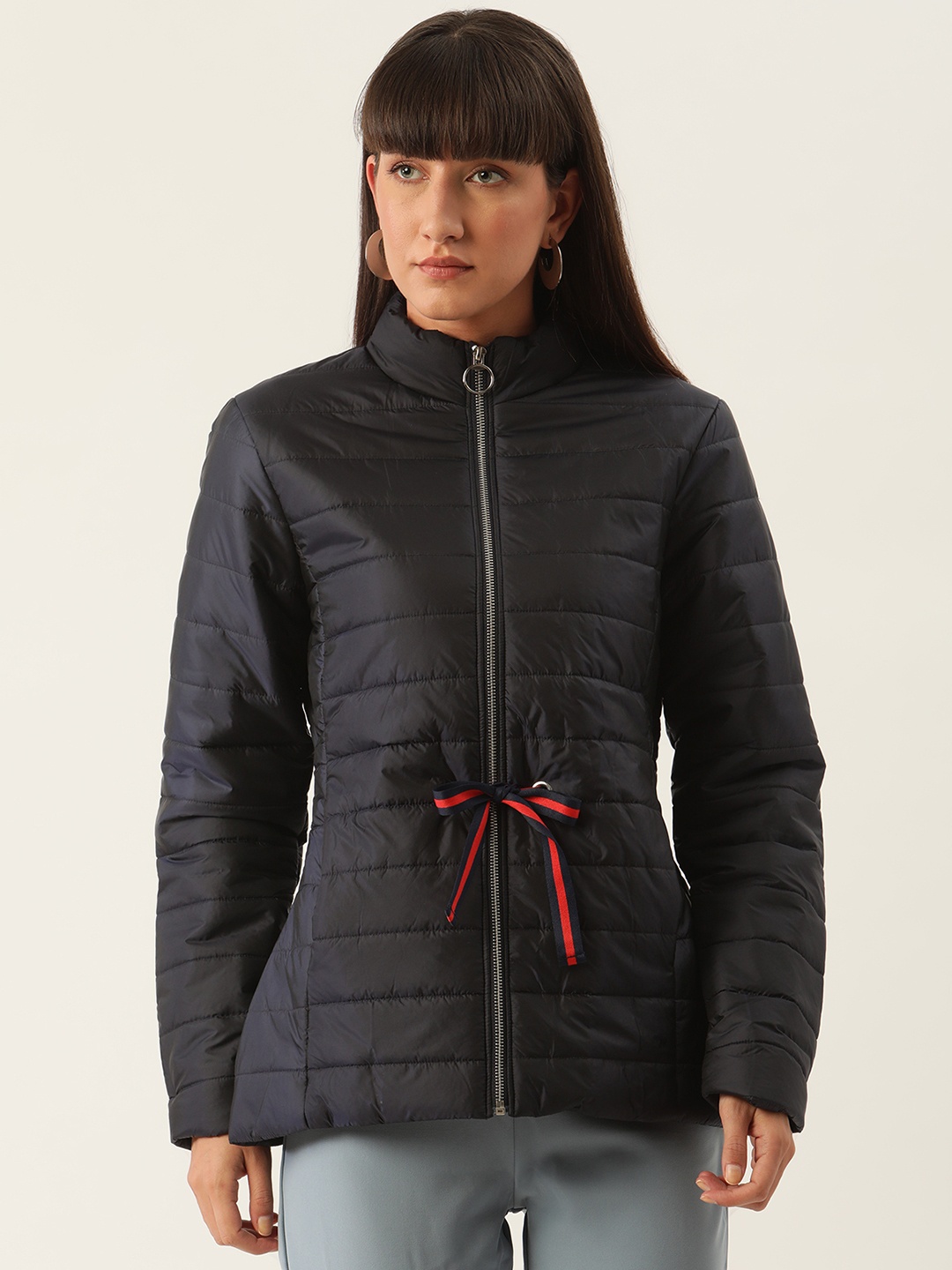 

ZOELLA Women Navy Blue Solid Padded Jacket