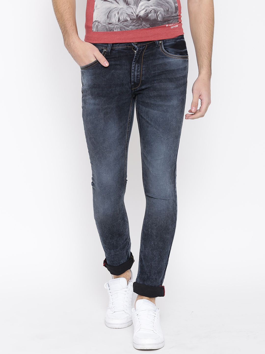 

Locomotive Blue Washed Super Slim Fit Stretchable Jeans