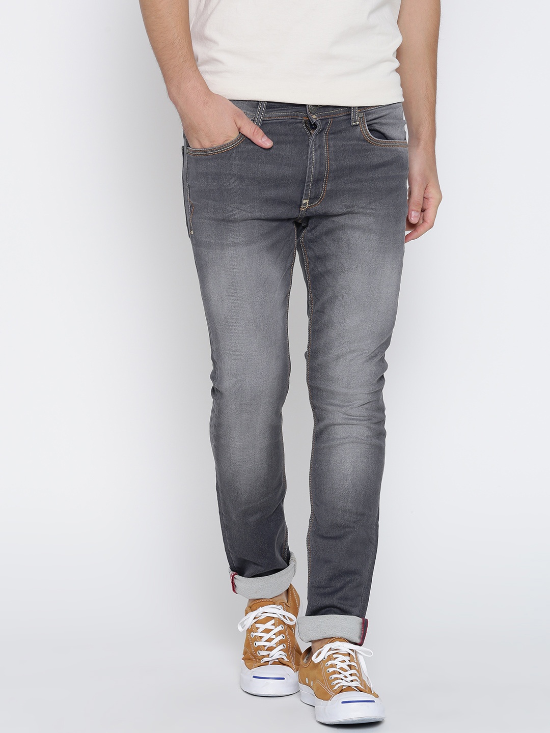

Locomotive Grey Washed Super-Slim Stretchable Jeans