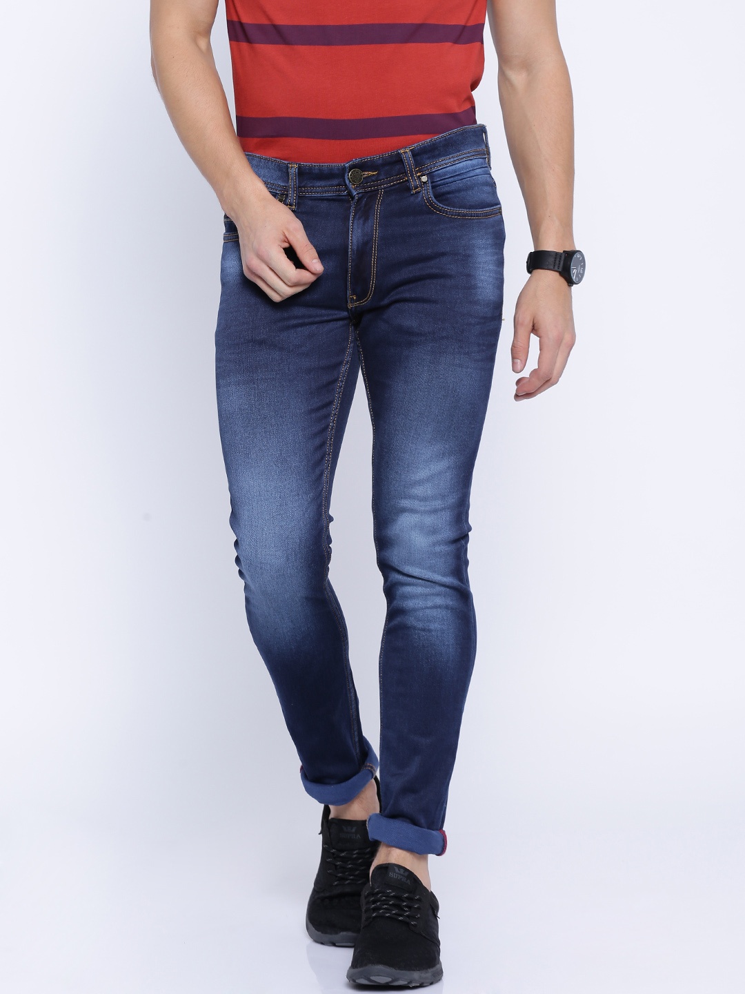 

Locomotive Blue Washed Super-Slim Fit Stretchable Jeans