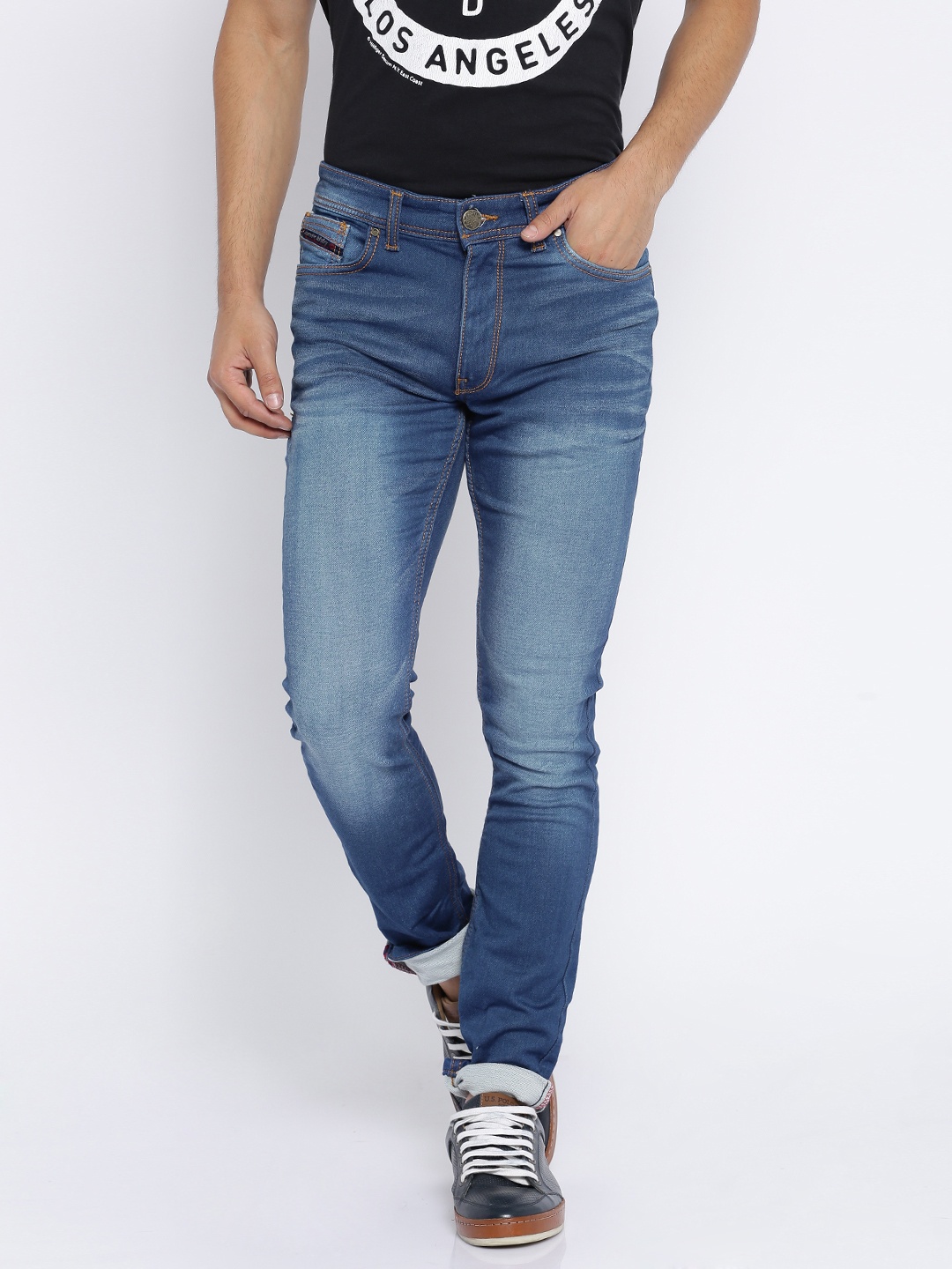 

Locomotive Blue Washed Super Slim Fit Stretchable Jeans