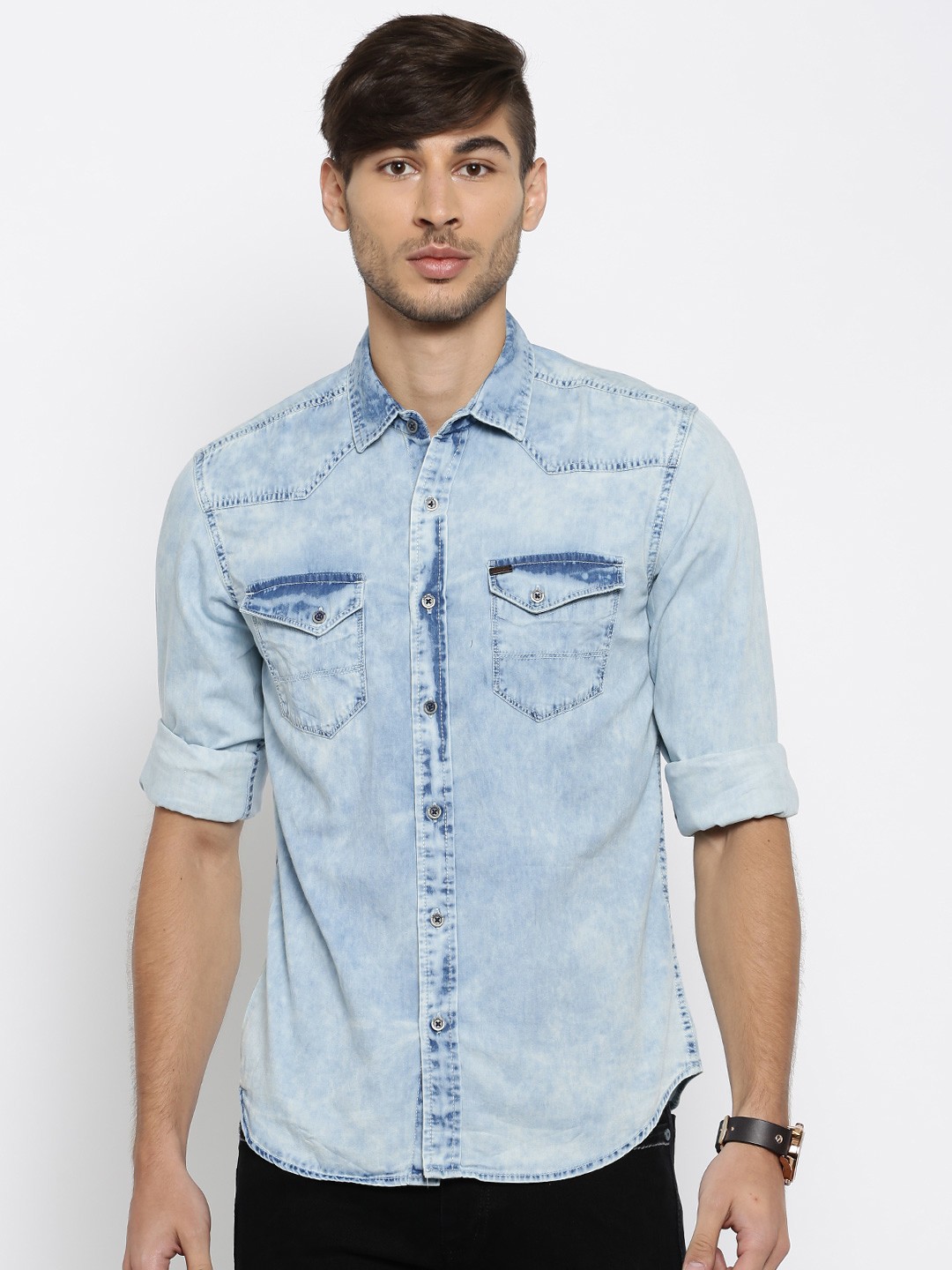 

Locomotive Blue Washed Denim Casual Shirt