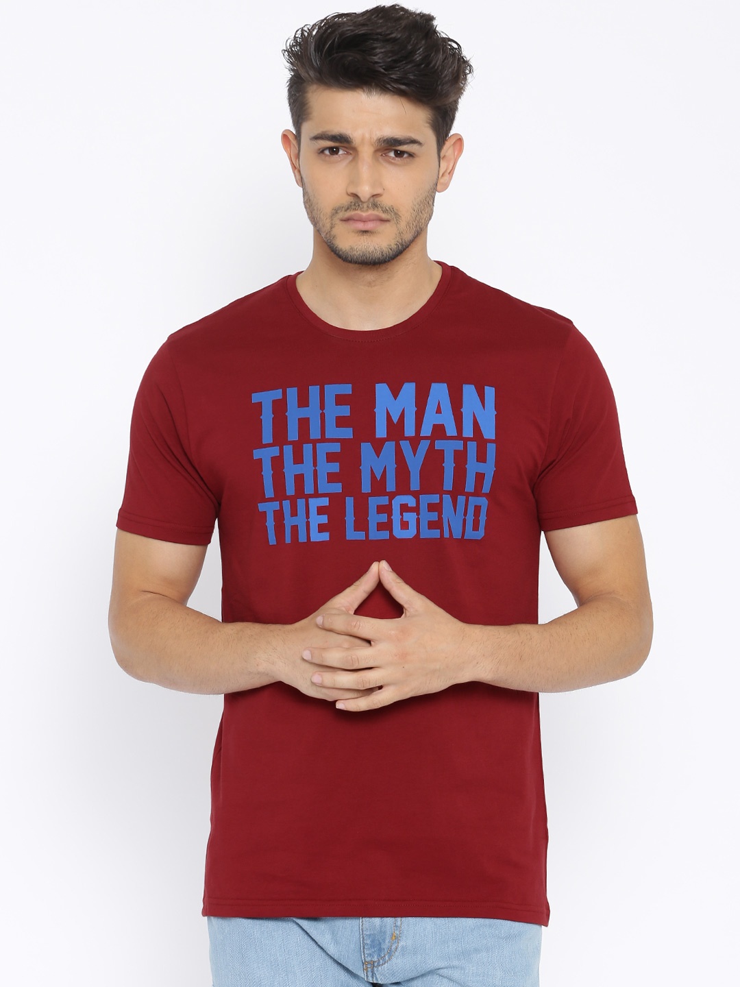 

Locomotive Maroon Printed Pure Cotton T-shirt