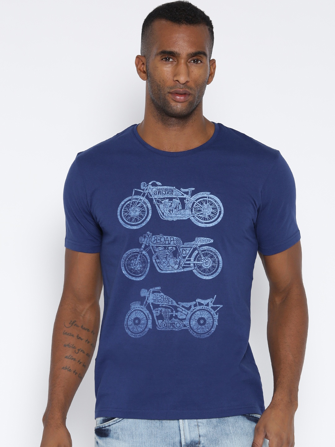 

Locomotive Blue Printed Pure Cotton T-shirt