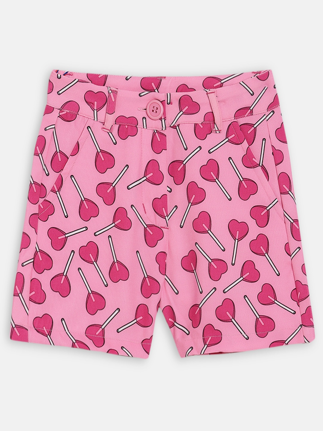 

ELLE Girls Pink Printed Regular Shorts