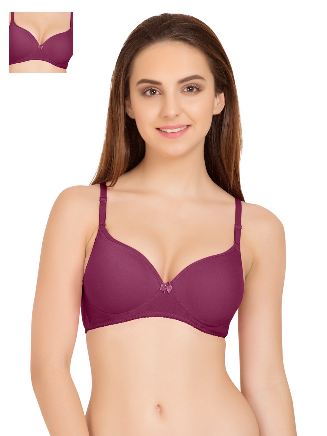 

Tweens Pack of 2 Burgundy Full-Coverage T-shirt Bras TW1520