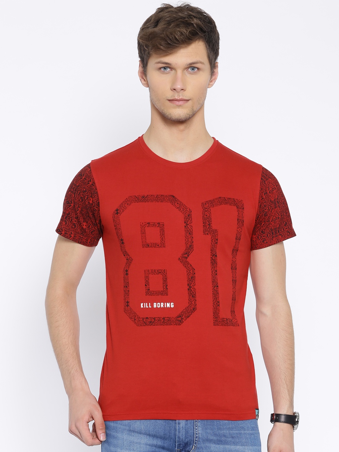 

MTV Red Printed Pure Cotton T-shirt