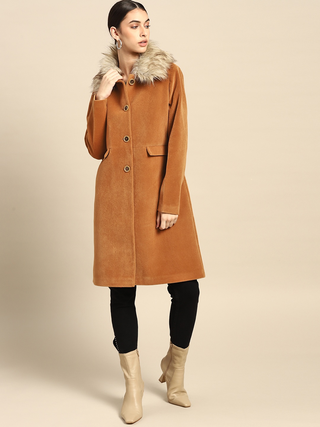 

all about you Women Brown Solid Parka Jacket