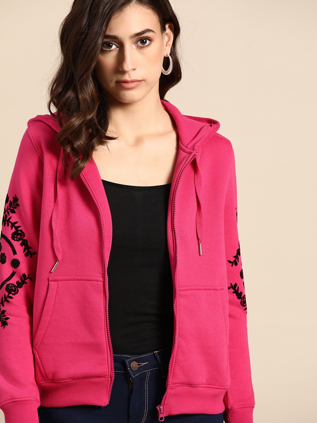 

all about you Women Pink Hooded Sweatshirt