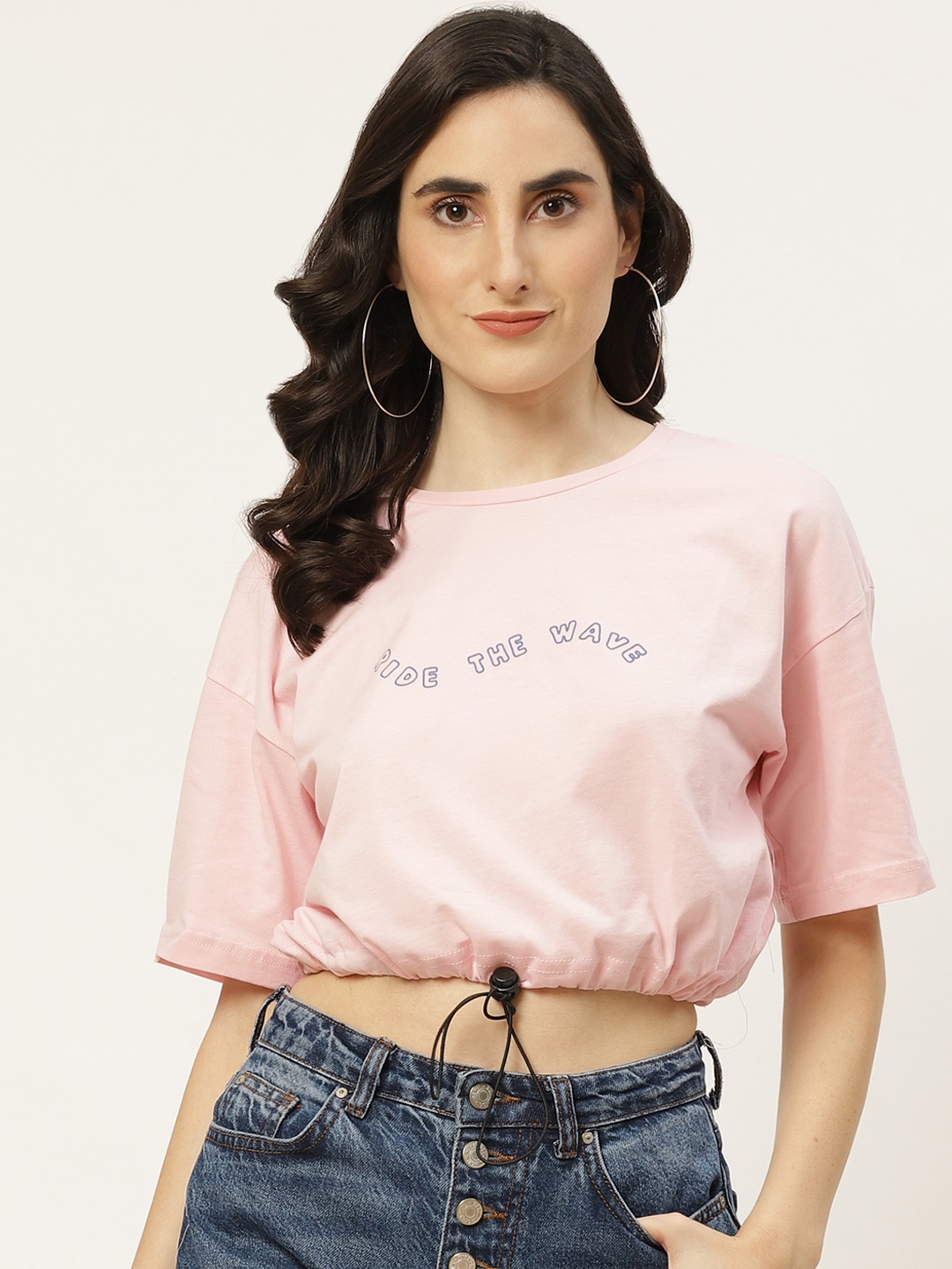 

Trendyol Pink Cotton Cropped Blouson Top