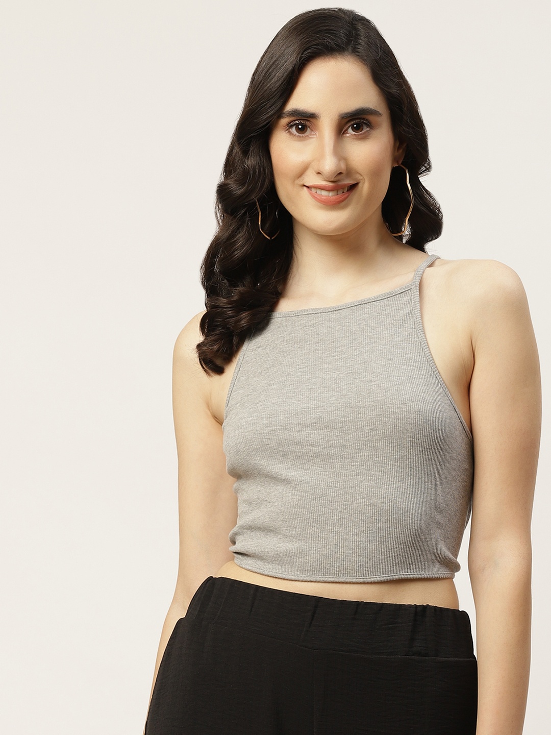 

Trendyol Grey Styled Back Crop Top