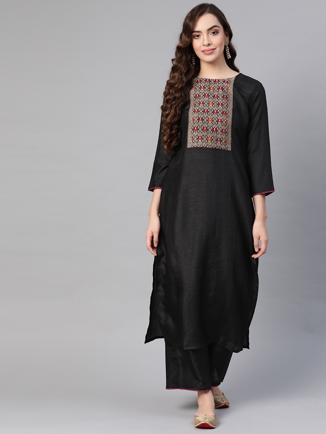 

Indo Era Women Black Kurta with Palazzos