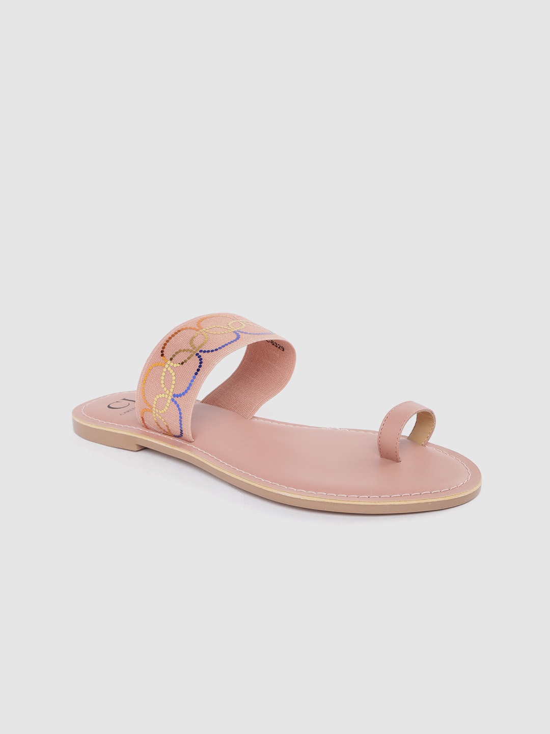 

Carlton London Women Pink Printed Ethnic One Toe Flats
