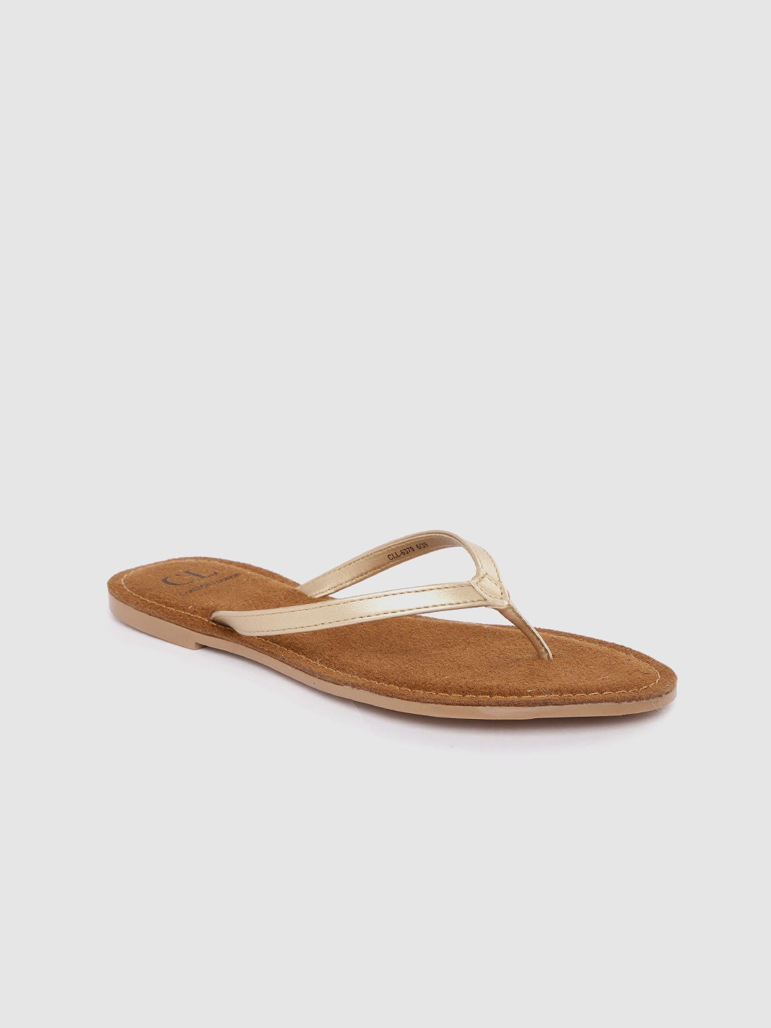 

Carlton London Women Gold-Toned Solid Open Toe Flats