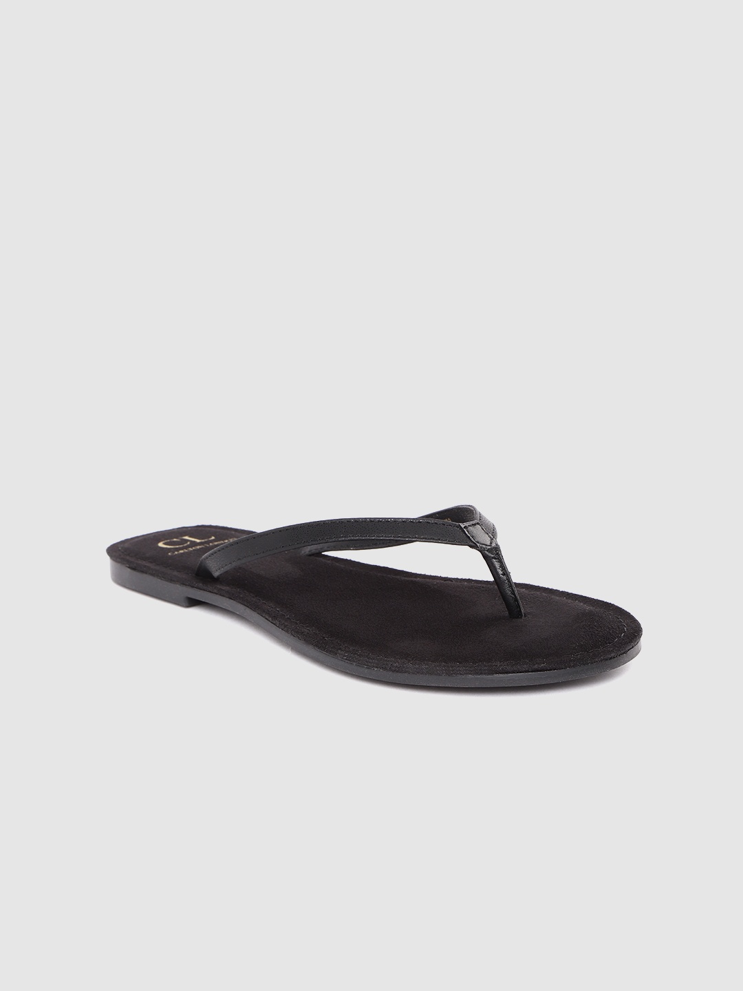 

Carlton London Women Black Solid Open Toe Flats