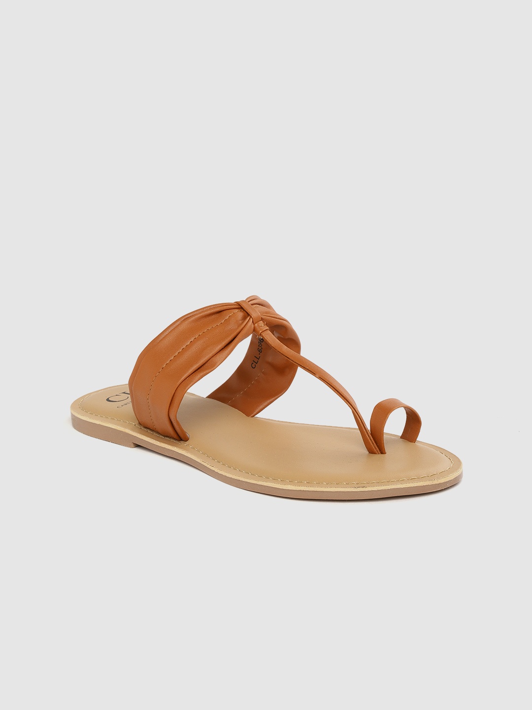 

Carlton London Women Tan Brown Solid One Toe Flats