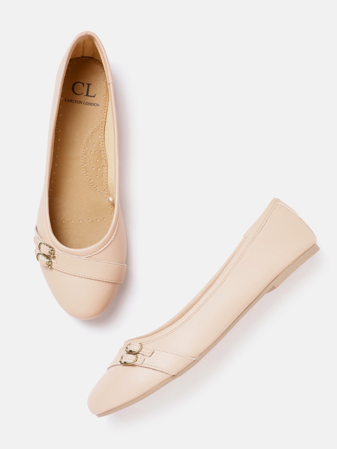 

Carlton London Women Peach-Coloured Ballerinas with Buckles