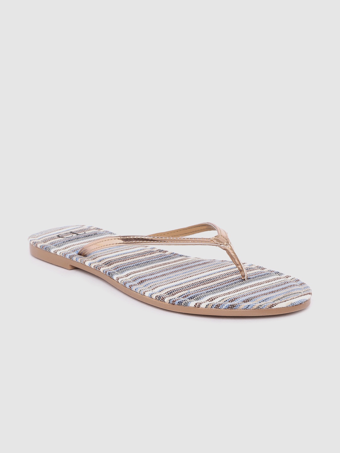 

Carlton London Women Rose Gold-Toned Open Toe Flats