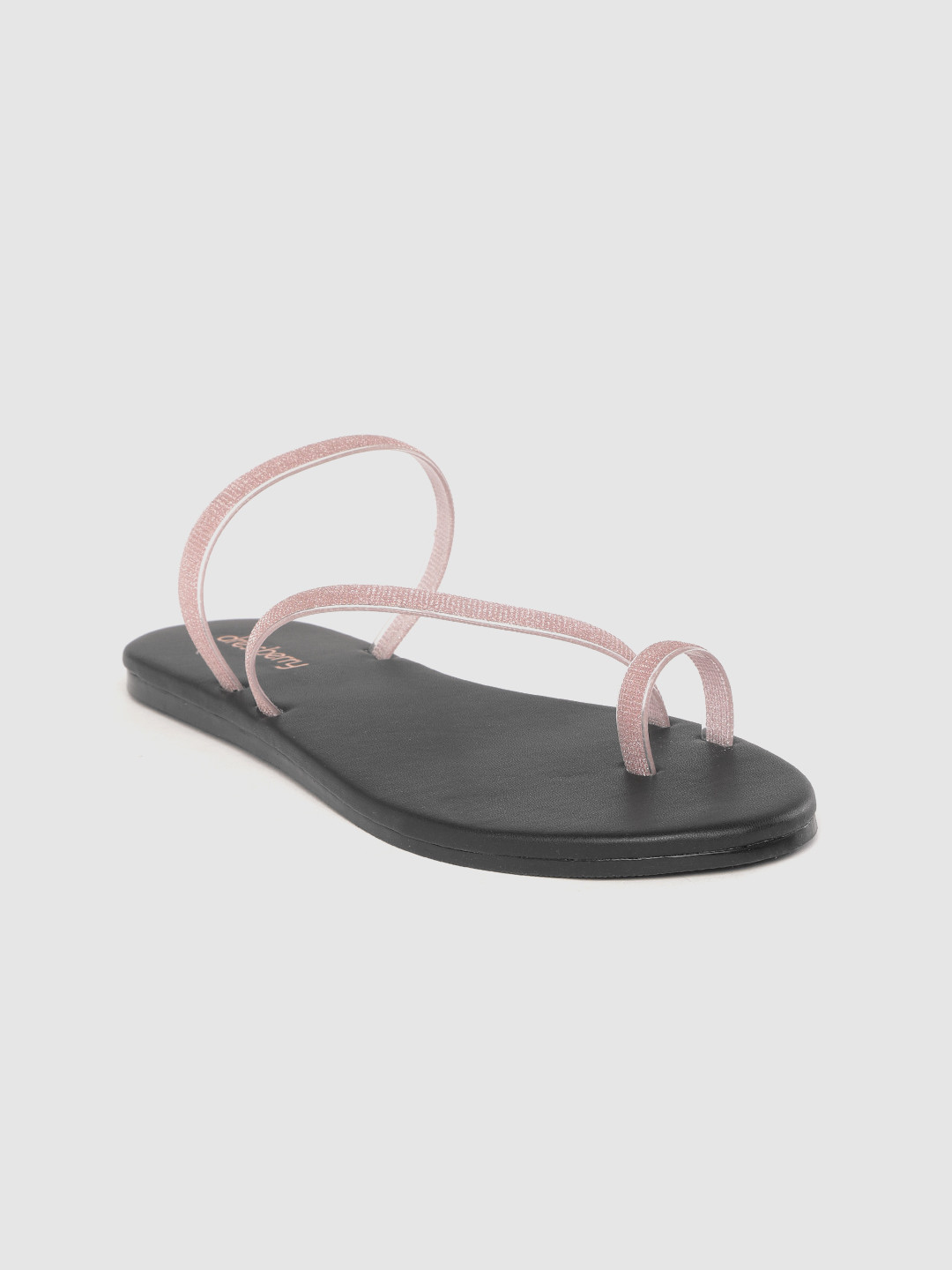 

DressBerry Women Pink Textured One Toe Flats with Shimmer Detail
