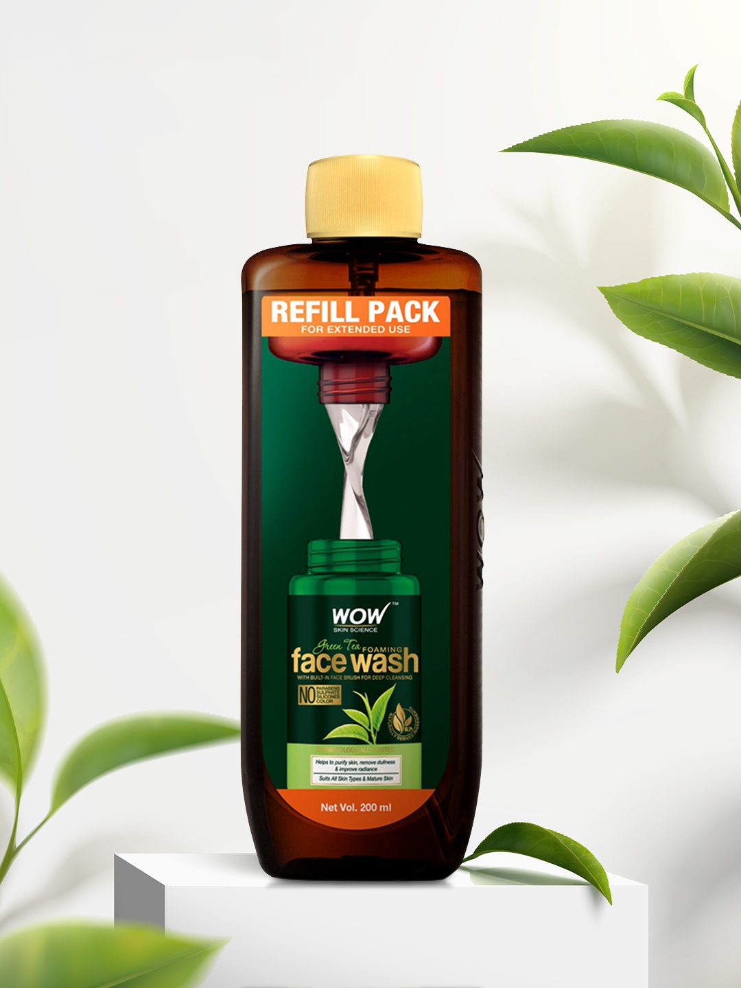 

WOW SKIN SCIENCE Unisex Green Tea Foaming Face Wash Refill Pack 200 ml
